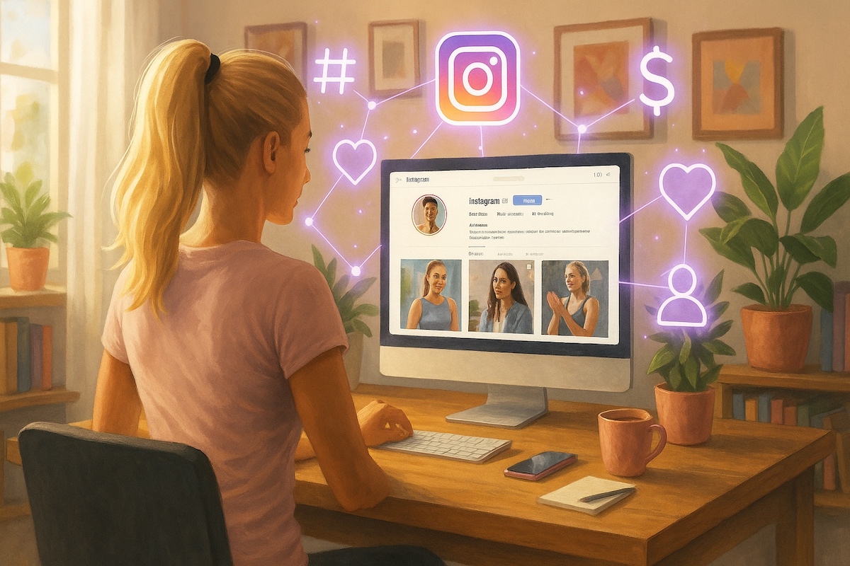 A fitness coach finding potential clients on Instagram