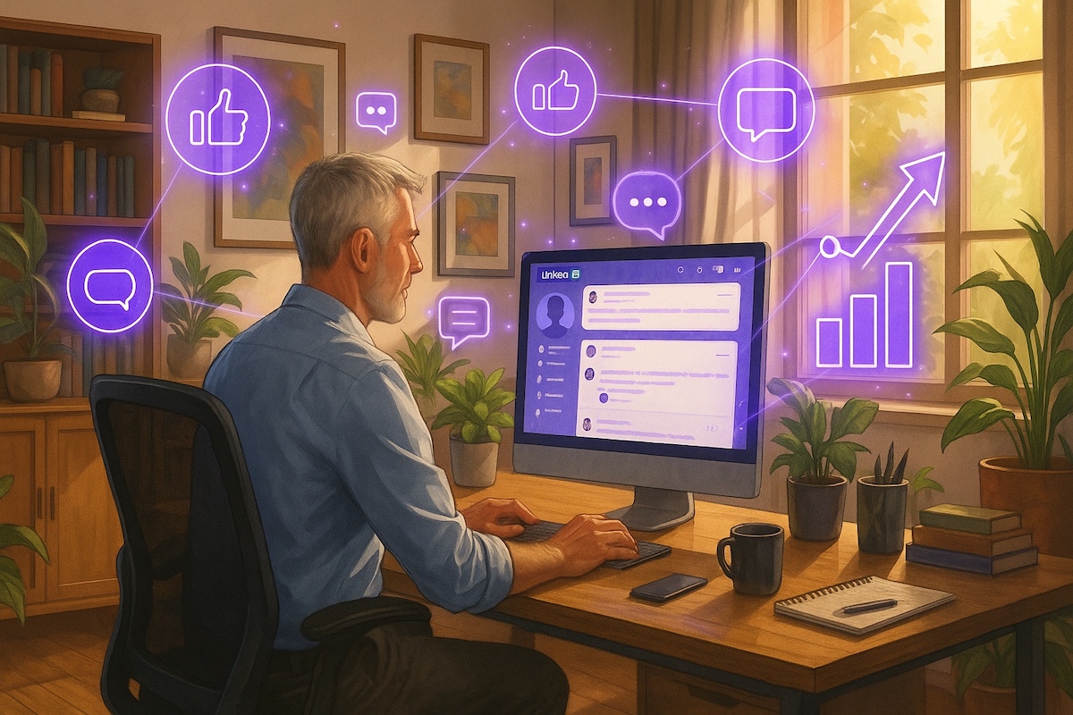 A coach using his LinkedIn comments to grow his account
