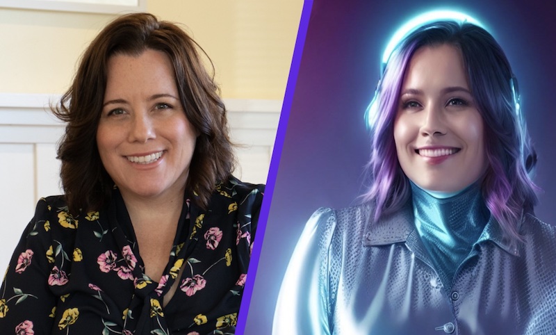 Julia with her AI clone