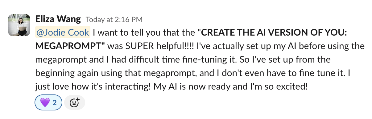 Eliza: Academy feedback