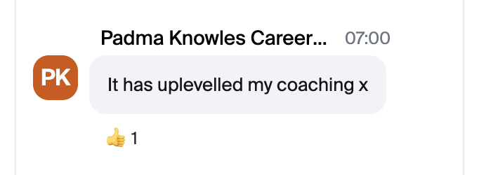 Padma: Uplevelled my coaching