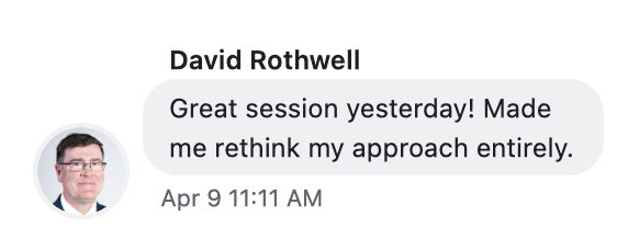 David feedback from Academy session 3