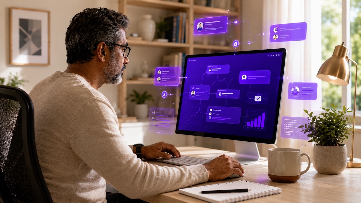 A coach in his office building an AI-first coaching business to scale beyond his time